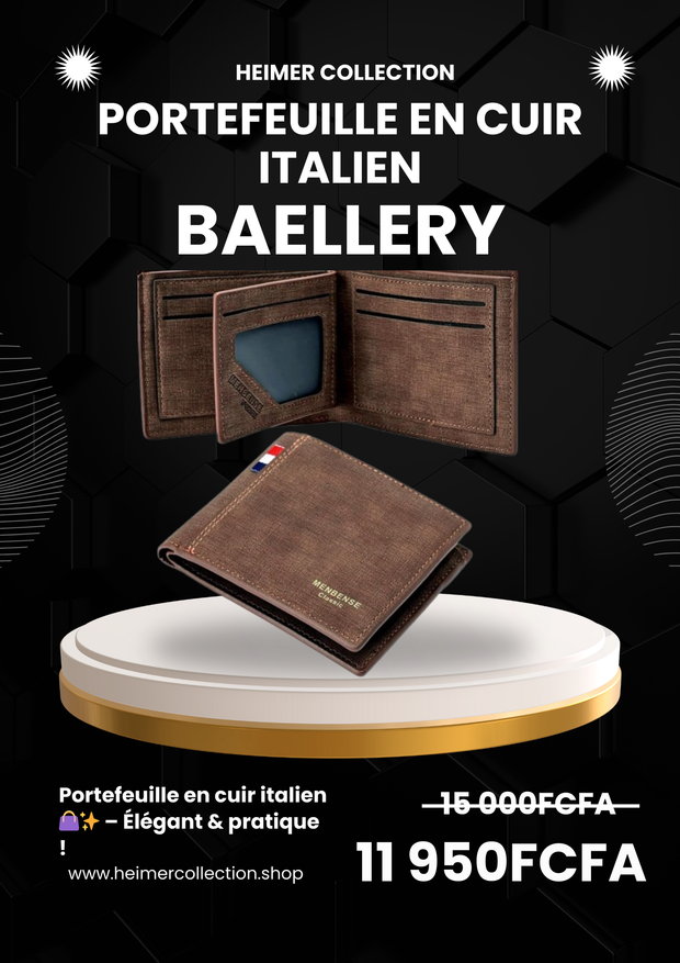 Portefeuille en cuir italien BAELLERY